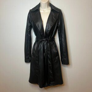 Abercrombie & Fitch Faux Leather Trench Coat (XS)
